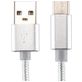 Mobigear Nylon USB-A auf USB-C Kabel 2 Meter - Silber