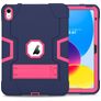 Mobigear ShieldStand iPad 10 (2022) Hülle Kunststoff,Silikon Backcover + Ständer - Pink / Marineblau