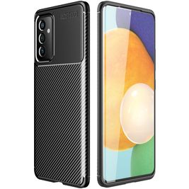 Mobigear Racing Samsung Galaxy A82 5G Hülle Flexibles TPU Backcover - Schwarz