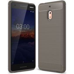 Mobigear Brushed Slim Nokia 2.1 Hülle Flexibles TPU Backcover - Grau