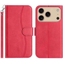 Mobigear S Line iPhone 17 Pro Max Hülle Klapphülle Geldbörse - Rot