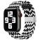 Mobigear Braided Nylon Apple Watch Armband Klappschließe - 42/41/40/38 mm - Schwarz / Weiß