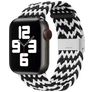 Mobigear Braided Nylon Apple Watch Armband Klappschließe - 49/46/45/44 mm - Schwarz / Weiß