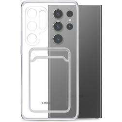 Mobilize Gelly Card Durchsichtig Samsung Galaxy S23 Ultra Hülle Flexibles TPU Backcover mit Kartenhalter - Transparent