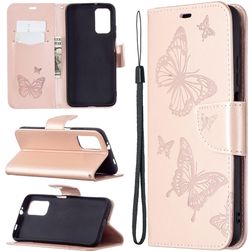 Mobigear Butterfly POCO M3 Hülle Klapphülle Geldbörse - Roségold