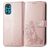Mobigear Clover Motorola Moto G22 Hülle Klapphülle Geldbörse - Roségold