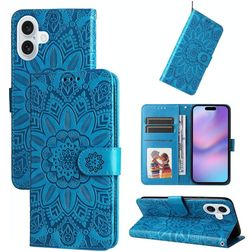 Mobigear Sunflower iPhone 17 Hülle Klapphülle Geldbörse - Blau