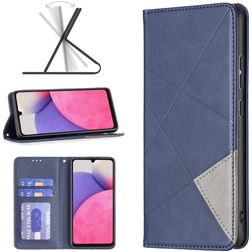Mobigear Rhombus Slim Samsung Galaxy A33 Hülle Klapphülle - Blau