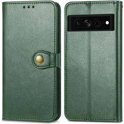 Mobigear Snap Button Google Pixel 7 Pro Hülle Klapphülle Geldbörse - Grün