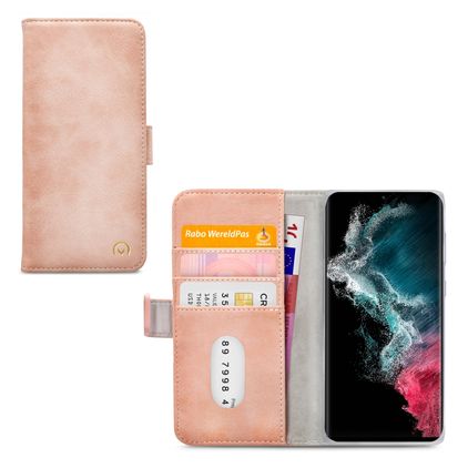 Mobilize Elite Gelly Samsung Galaxy S22 Ultra Hülle Klapphülle Geldbörse - Soft Pink
