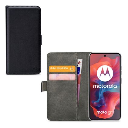 Mobilize Classic Gelly Wallet Motorola Moto G04 Klapphülle Portemonnaie - Schwarz