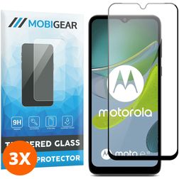 Mobigear Premium Motorola Moto E13 Panzerglas Gehärtetes Glas Displayschutz - Hüllenfreundlich - Schwarz (3er Pack)
