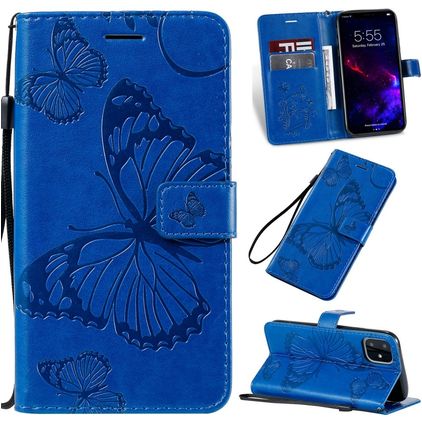 Mobigear Butterfly iPhone 11 Hülle Klapphülle Geldbörse - Blau