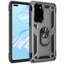 Mobigear Armor Ring Huawei P40 Hülle Hardcase Backcover Stoßfest mit Ringhalter - Grau