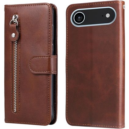 Mobigear Zipper iPhone Air Klapphülle Portemonnaie - Braun