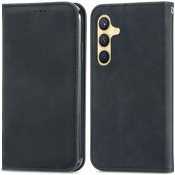 Mobigear Retro Slim Samsung Galaxy S25 Hülle Klapphülle Geldbörse - Schwarz