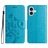 Mobigear Flowers iPhone 16 Plus Hülle Klapphülle Geldbörse - Blau