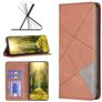 Mobigear Rhombus Slim Motorola Moto G71 5G Hülle Klapphülle - Braun