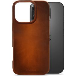 Mobilize Premium iPhone 16 Pro MagSafe Hülle Echtes Leder Backcover - Burned Cognac