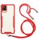 Mobigear Lanyard Samsung Galaxy A72 Flexibles TPU Handykette - Transparent / Rot