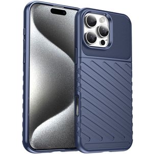Mobigear Groove iPhone 16 Pro Max Hülle Flexibles TPU Backcover - Blau