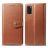 Mobigear Snap Button Samsung Galaxy A41 Hülle Klapphülle Geldbörse - Cognac