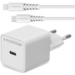 Mobilize Single USB-C Ladegerät Apple Lightning 1 m Power Delivery 20W - Weiß