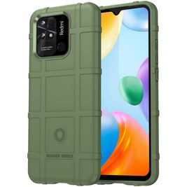 Mobigear Rugged Shield Xiaomi Redmi 10C Hülle Flexibles TPU Backcover Stoßfest - Grün