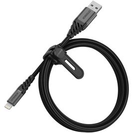 Otterbox Nylon Braided USB-A auf Apple Lightning MFI Kabel 1 Meter - Schwarz