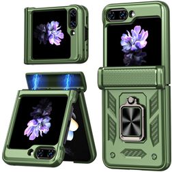 Mobigear Armor ring Samsung Galaxy Z Flip 6 Hülle Hardcase Backcover Stoßfest mit Ringhalter - Grün