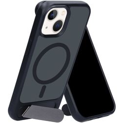 Mobiparts Hardcover iPhone 14 MagSafe Hülle Hardcase Backcover mit Ständer - Satin Black
