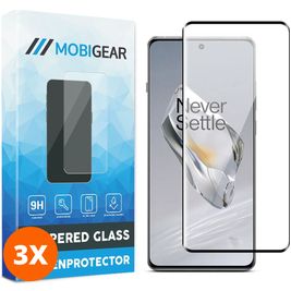 Mobigear Premium OnePlus 12 Panzerglas Gehärtetes Glas Displayschutz - Hüllenfreundlich - Schwarz (3er Pack)