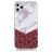 Mobigear Marble iPhone 11 Pro Hülle Flexibles TPU Backcover - Weiß / Rot