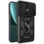 Mobigear Armor Ring Cam Slide Motorola Edge 40 Neo Hülle Hardcase Backcover Stoßfest mit Ringhalter und Kamera Slider - Schwarz