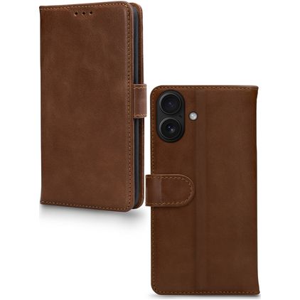 Mobilize Wallet iPhone 17 Hülle Echtes Leder Klapphülle Geldbörse - Braun