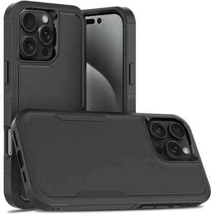 Mobigear Heavy Armor iPhone 16 Pro Max Hülle Hardcase Backcover Stoßfest - Schwarz