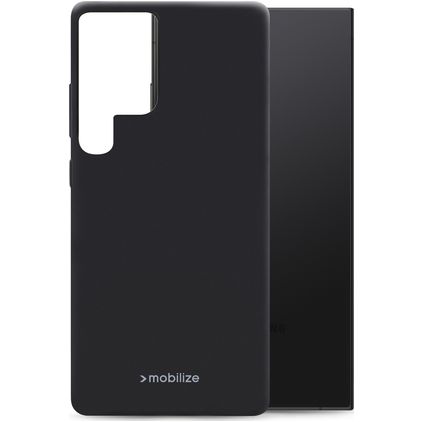 Mobilize Rubber Gelly Samsung Galaxy S24 Ultra Hülle Flexibles TPU Backcover - Matt Black