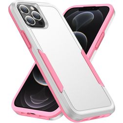 Mobigear Heavy Armor iPhone 14 Pro Max Hülle Hardcase Backcover Stoßfest - Weiß / Pink
