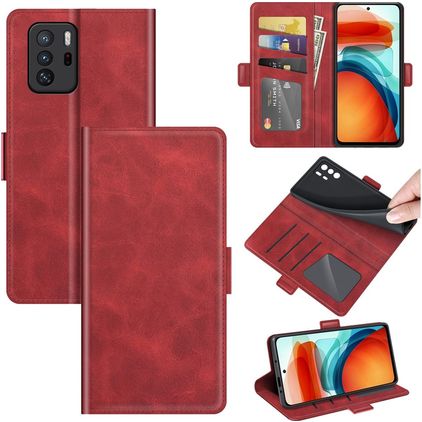 Mobigear Slim Magnet POCO X3 GT Hülle Klapphülle Geldbörse - Rot