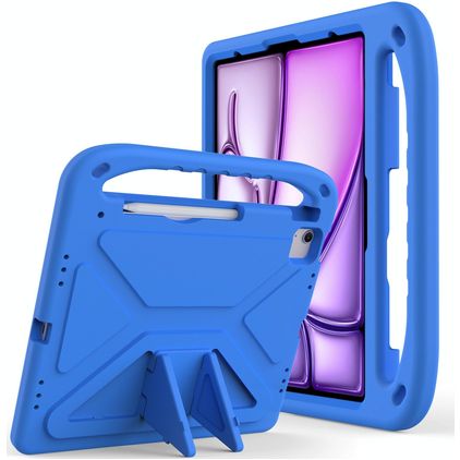 Mobigear AeroArmor iPad Air 13 Zoll (2025) Tablet Hülle für Kinder mit Tragegriff + Stifthalter - Blau