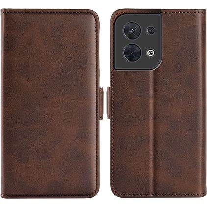 Mobigear Slim Magnet OPPO Reno 8 5G Hülle Klapphülle Geldbörse - Braun