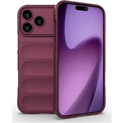 Mobigear Bumpy iPhone 18 Pro Max Hülle Flexibles TPU Backcover - Wine Red