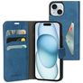 Mobiparts Classic Wallet iPhone 15 Hülle Klapphülle Geldbörse - Steel Blue