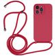 Mobigear Lanyard iPhone 14 Pro Silikon Handykette - Weinrot