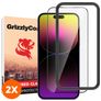 GrizzlyCoat Easy Fit iPhone 14 Pro Max Panzerglas Gehärtetes Glas Displayschutz - Hüllenfreundlich + Applikator (2er Pack)