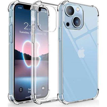 Mobigear Cushion Durchsichtig iPhone 14 Plus Hülle Flexibles TPU Backcover Stoßfest - Transparent