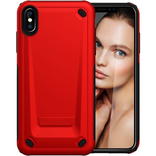 Mobigear Slim Armor iPhone XS Max Hülle Hardcase Backcover Stoßfest - Rot