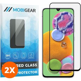 Mobigear Premium Samsung Galaxy A90 Panzerglas Gehärtetes Glas Displayschutz - Hüllenfreundlich - Schwarz (2er Pack)
