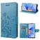 Mobigear Flowers OPPO A17 Hülle Klapphülle Geldbörse - Blau