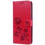 Mobigear Roses Samsung Galaxy A9 (2018) Hülle Klapphülle Geldbörse - Rot